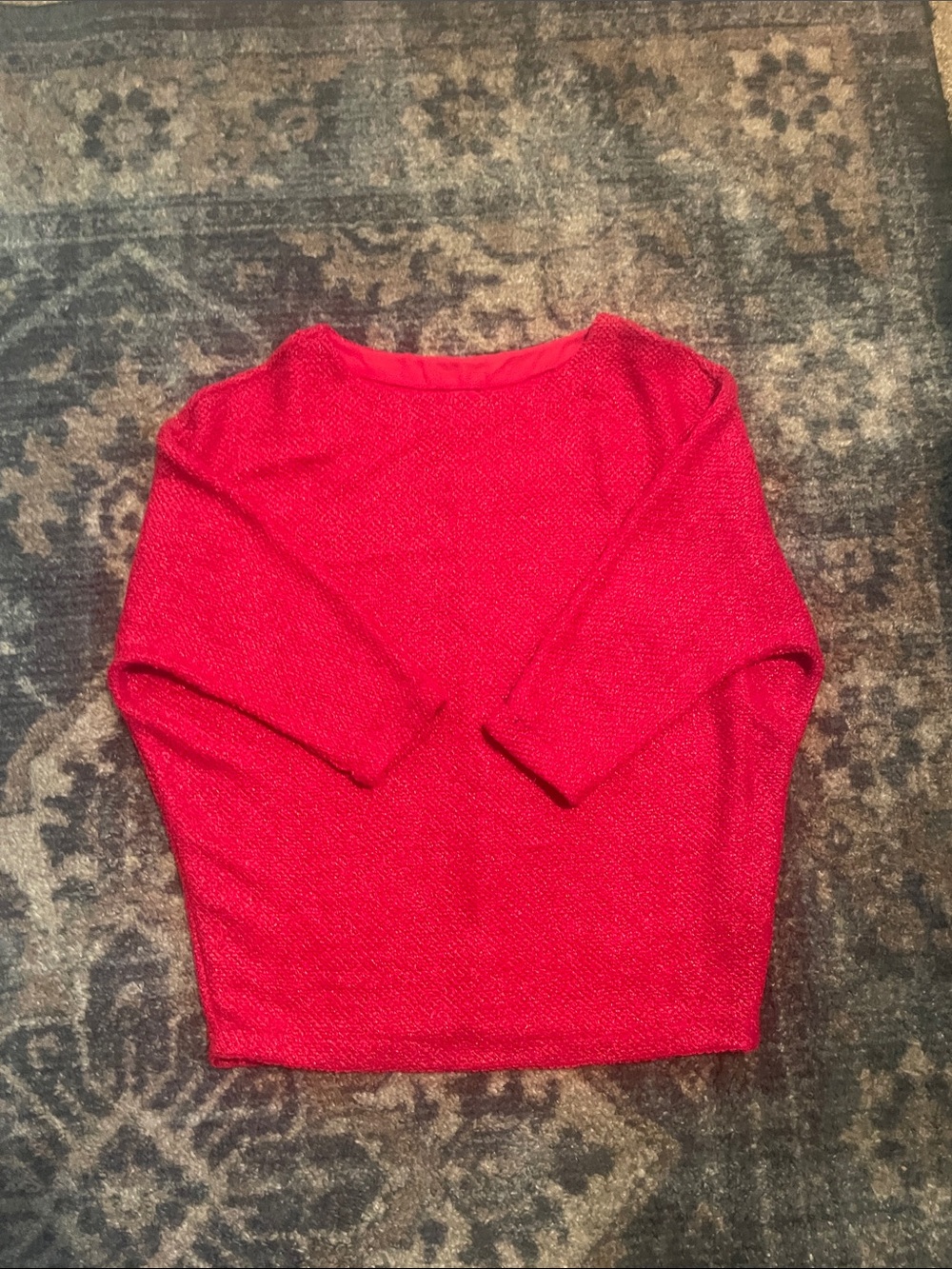 Worthington Red Knit Crewneck Sweater